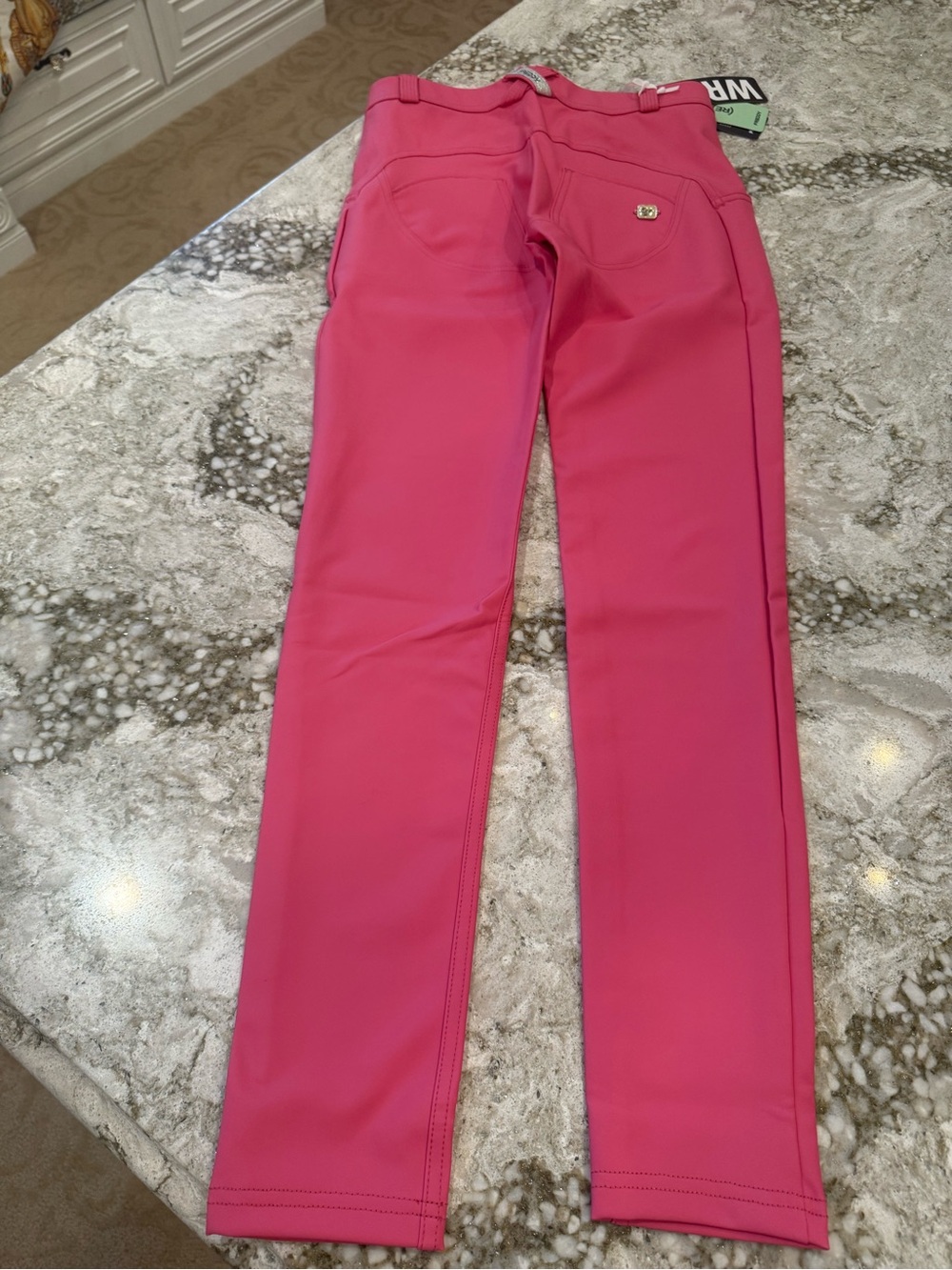 Freddy Hot Pink Skinny Pleather Pants - Picture 3 of 3